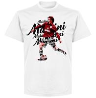 Retake Paolo Maldini Milan Script T-Shirt - Wit