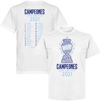 Retake Argentinië Copa America 2021 Winners Selectie T-Shirt - Wit - Kinderen - 10 Years