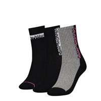 Calvin Klein Dames Sokken Athleisure 3-pack Zwart /Grijs/Roze