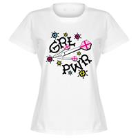 Retake Darts Grl Pwr Dames T-Shirt - Wit