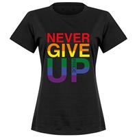 Retake Never Give Up Pride T-Shirt - Zwart