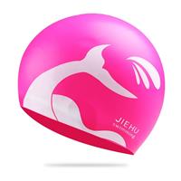 huismerk Uitgebreide versie Dolphin Patroon Siliconen Badkap voor mannelijke en vrouwelijke (roze)