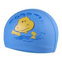 huismerk Kinderen Cartoon Hippo Patroon PU Geco Coated Waterproof Swimming Cap (Blauw)