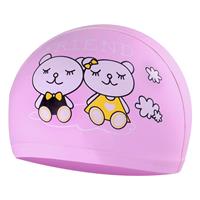 huismerk Kinderen Waterproof Hair Care PU Geco Coated Cartoon Patroon Zwemmen Cap (Pink Bear)