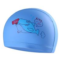 huismerk Kinderen Waterproof Hair Care PU Geco Coated Cartoon Patroon Zwemmen Cap (Blue Shark)