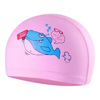 huismerk Kinderen Waterdicht haar care PU gecoate cartoon patroon badmuts (roze haai)