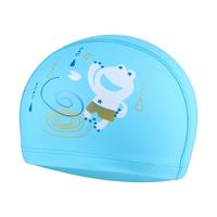 huismerk Kinderen Waterproof Hair Care PU Coated Cute Frog Patroon Zwemmen Cap (Gebrek aan Blauw)