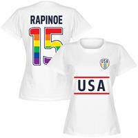 Retake USA Rapinoe 15 Team Pride Dames T-Shirt - Wit