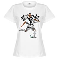 Retake Ronaldo Script Dames T-Shirt - Wit