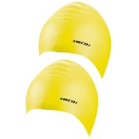 Beco 2x stuks latex badmutsen geel voor volwassenen - Zwembad badmutsen