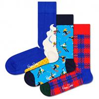 Happy Socks Downhill Skiing Socks Gift Set 3-Pack - Multifunctionele sokken, blauw/purper