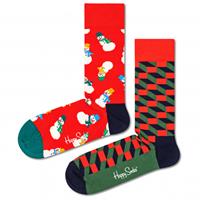Happy Socks Snowman Socks Gift Set 2-Pack - Multifunctionele sokken, rood