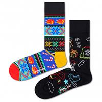 Happy Socks Ho Ho Ho Socks Gift Set 2-Pack - Multifunctionele sokken, zwart