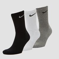 Nike Unisex 3er Pack Sportsocken - Everyday, Cotton Lightweight Crew, einfarbig, Schwarz/Grau/Weiß