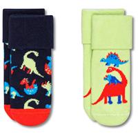 Happy Socks Kid's Dinos Terry Socks 2-Pack - Multifunctionele sokken, groen/zwart