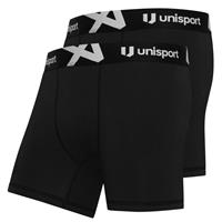 Unisport Boxer Shorts 2-er Pack - Schwarz Kinder