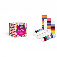 Happy Socks Pride Socks Gift Set 3-Pack - Multifunctionele sokken, wit/roze
