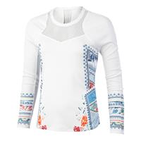 luckyinlove Playing In Paradise Longsleeve Damen - Weiß, Mehrfarbig