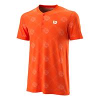 wilson Power Seamless Henley III T-Shirt Herren - Orange, Weiß