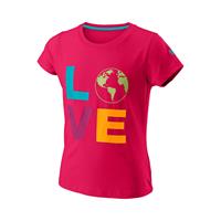 wilson Love Earth Tech T-Shirt MÃdchen - Pink, Mehrfarbig