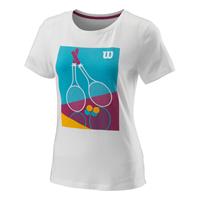wilson Racket Duo Tech T-Shirt Damen - WeiÃŸ, Mehrfarbig