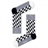 Happy Socks Filled Optic Sock - Multifunctionele sokken, grijs/zwart/wit