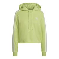 adidas 3-Stripes French Terry Cropped Hoody Damen - GrÃ¼n, WeiÃŸ