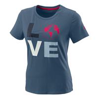 wilson Love Earth Tech T-Shirt Damen - Blau, Mehrfarbig
