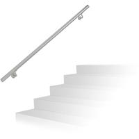 RELAXDAYS Handlauf, 201er Edelstahl, matt, rundes TreppengelÃnder, innen & auÃŸen, 150 cm, Ã 38 mm, mit Halterung, silber - 