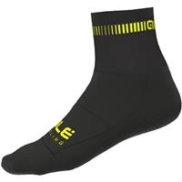 ALE Alé Logo Qskin Socks - Black/Yellow Fluorescent