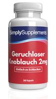Simply Supplements Geruchloser Knoblauch 2mg - 360 Kapseln