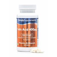 Simply Supplements FolsÃure (Vitamin B9) 400Âµg - 360 Tabletten