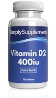 Simply Supplements Vitamin D2 400IU - 360 Tabletten