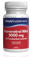 Simply Supplements Resveratrol Max mit Traubenkernextrakt 5000mg - 60 Kapseln