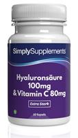 Simply Supplements HyaluronsÃure 100mg mit Vitamin C 80mg - 60 Kapseln
