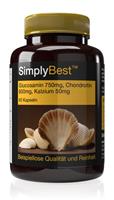 Simply Supplements Glucosamin 700mg, Chondroitin 600mg & Kalzium 60mg - SimplyBest - 60 Kapseln