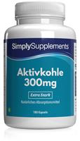 Simply Supplements Aktivkohle 300mg - 180 Kapseln