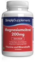 Simply Supplements Magnesiumcitrat 200mg - 120 Tabletten