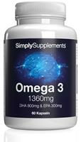 Simply Supplements BrainFocus Omega 3 1360mg - 60 Kapseln