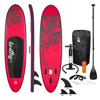 Ecd germany Aufblasbares Stand Up Paddle Board Limitless, rosa, 308x76x10 cm, inkl. Pumpe und Tragetasche, aus PVC und EVA günstig shoppen