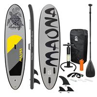 Ecd germany Aufblasbares Stand Up Paddle Board Maona 308x76x10 cm Grau aus PVC
