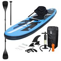 Ecd germany Aufblasbares Stand Up Paddle Board mit Kajak Sitz 320x82x15 cm Blau aus PVC