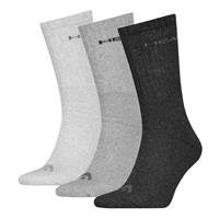 Head Unisex Crew Socken, 3er Pack - Kurzsocken, Baumwollmix, einfarbig, Grau Mix