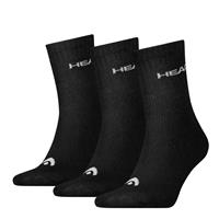 Head Unisex Crew Socken, 3er Pack - Kurzsocken, Baumwollmix, einfarbig, Schwarz