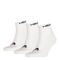 Head Unisex Quarter Socken, 3er Pack - Baumwollmix, einfarbig, Weiß