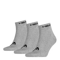 Head Unisex Quarter Socken, 3er Pack - Baumwollmix, einfarbig, Grau