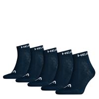 Head Unisex Quarter Socken, 5er Pack - Baumwollmix, einfarbig, Blau