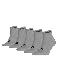 Head Unisex Quarter Socken, 5er Pack - Baumwollmix, einfarbig, Grau