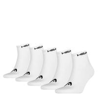 Head Unisex Quarter Socken, 5er Pack - Baumwollmix, einfarbig, Weiß