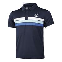 quietplease Ocean Block Stripe Tournament Polo Herren - Blau